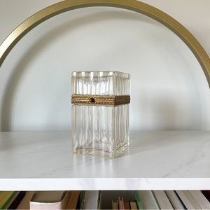 Crystal & Brass Casket Table Box